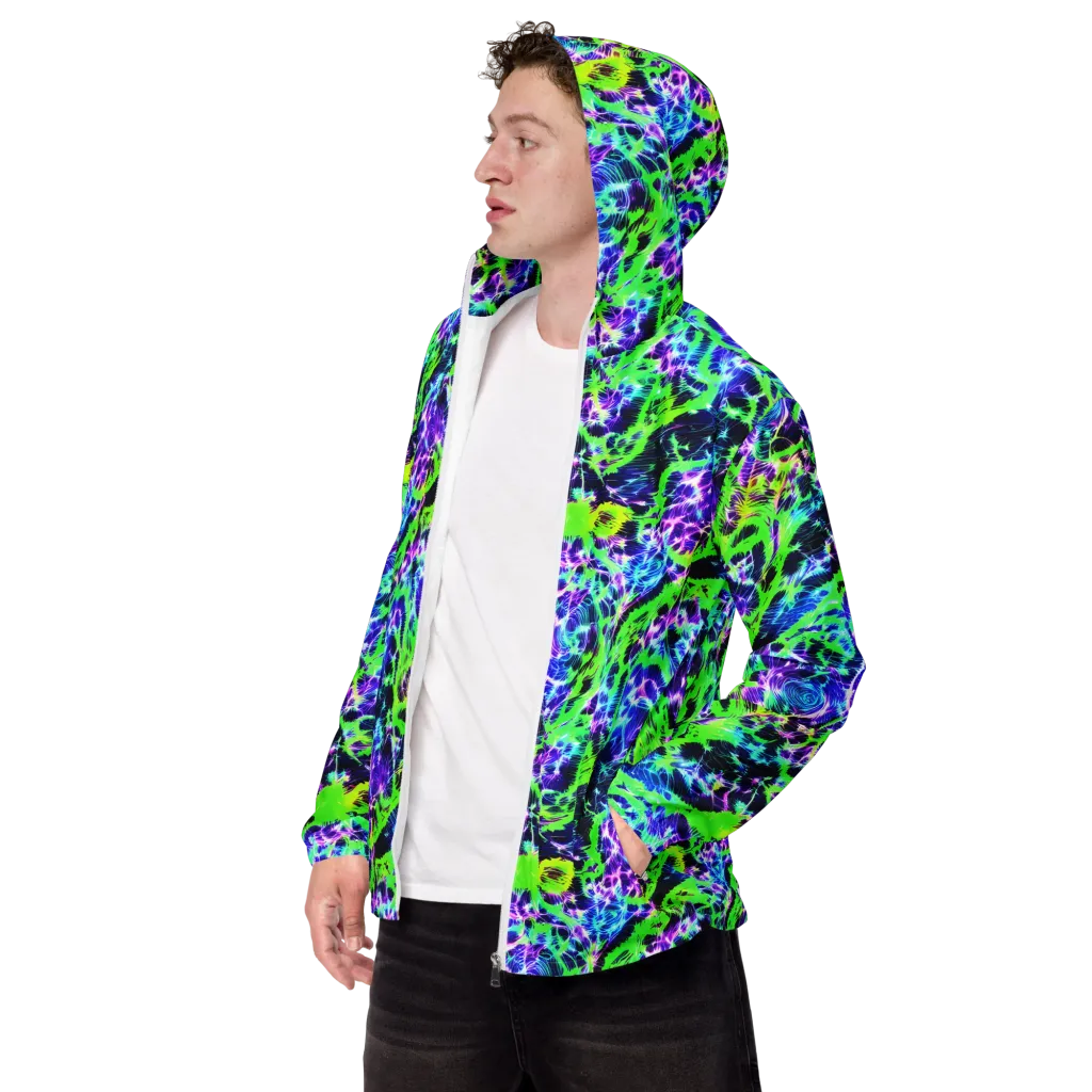 Plasma Spiral on Men's Windbreaker — Left Front