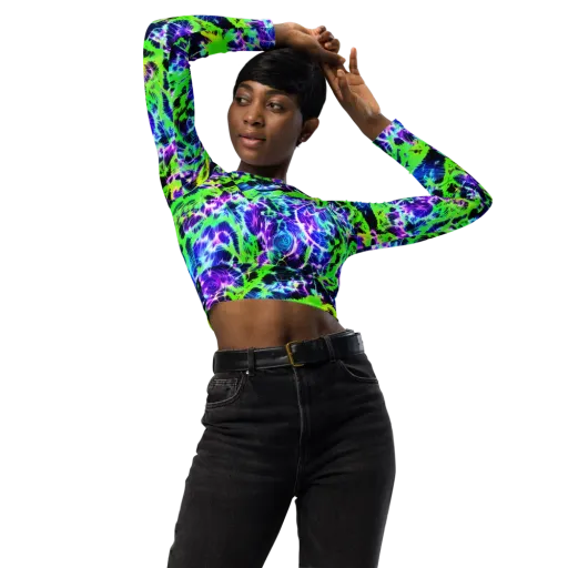 Plasma Spiral on a Long Sleeve Crop Top