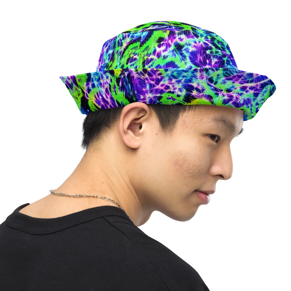 Plasma Spiral on Reversible Bucket Hat — Right Outside