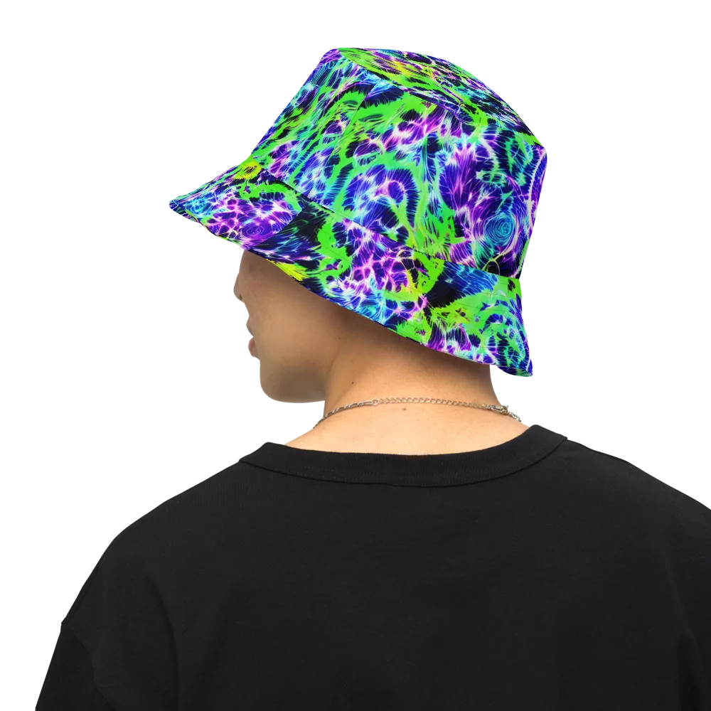 Plasma Spiral on Reversible Bucket Hat — Back Inside