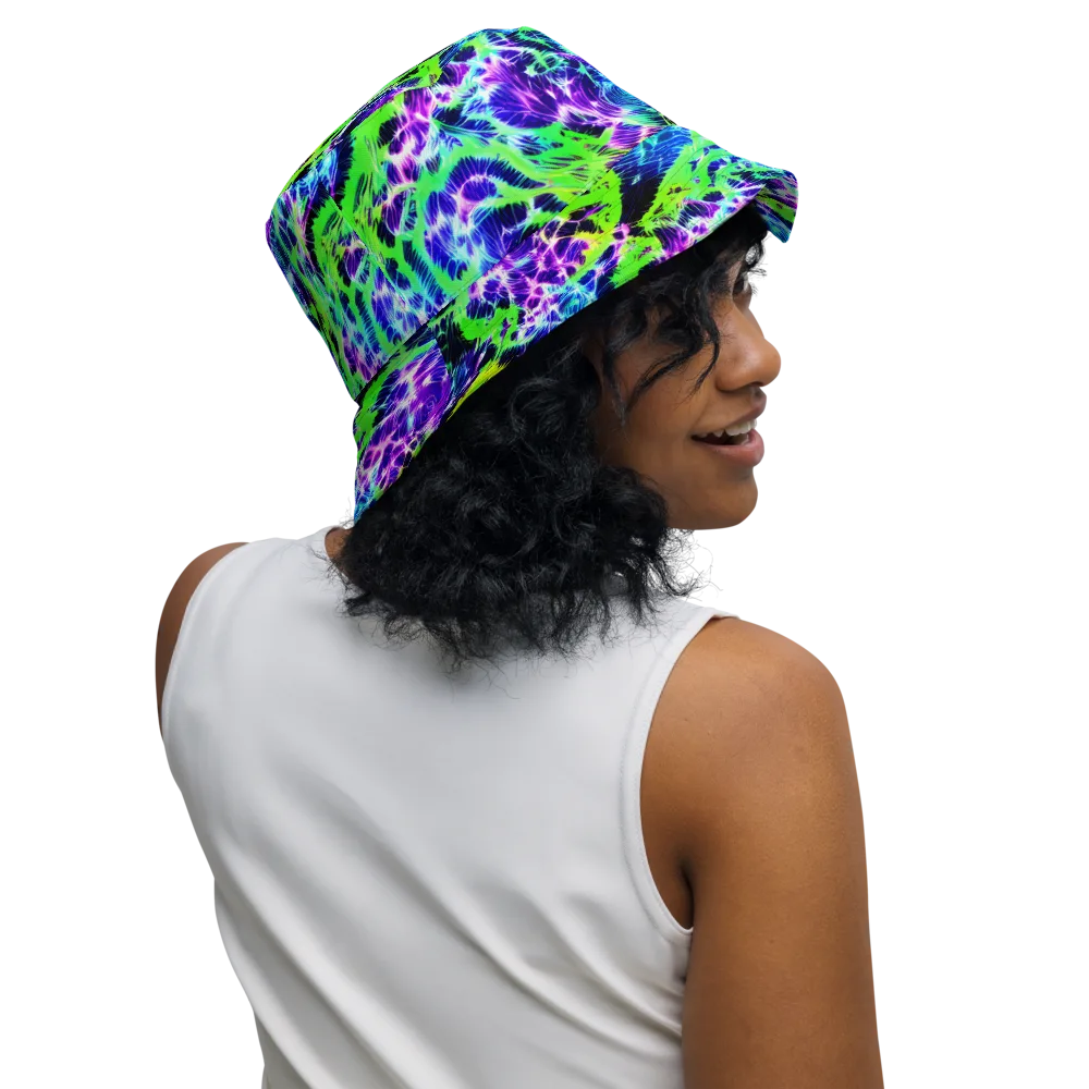 Plasma Spiral on Reversible Bucket Hat — Right Outside