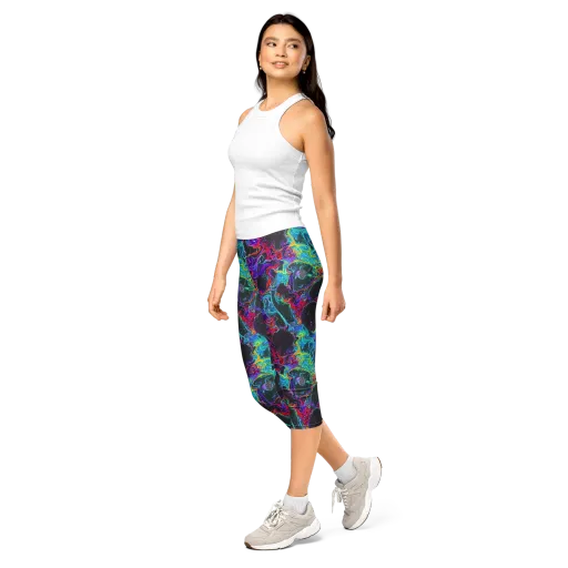 Midnight Eruption on a Capri Leggings