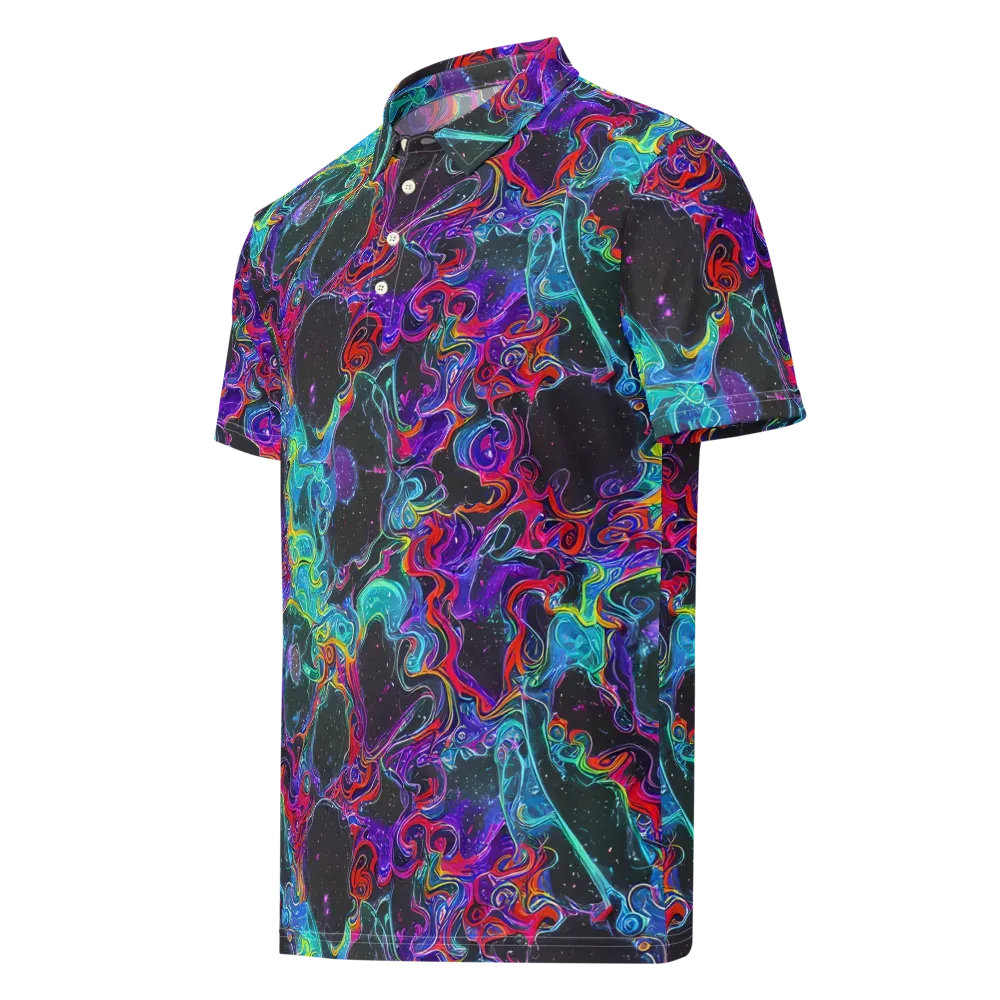 Midnight Eruption on Men's Slim Fit Polo Shirt — Left Front