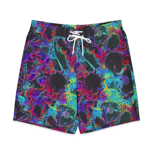 Midnight Eruption on a Men's Board Shorts