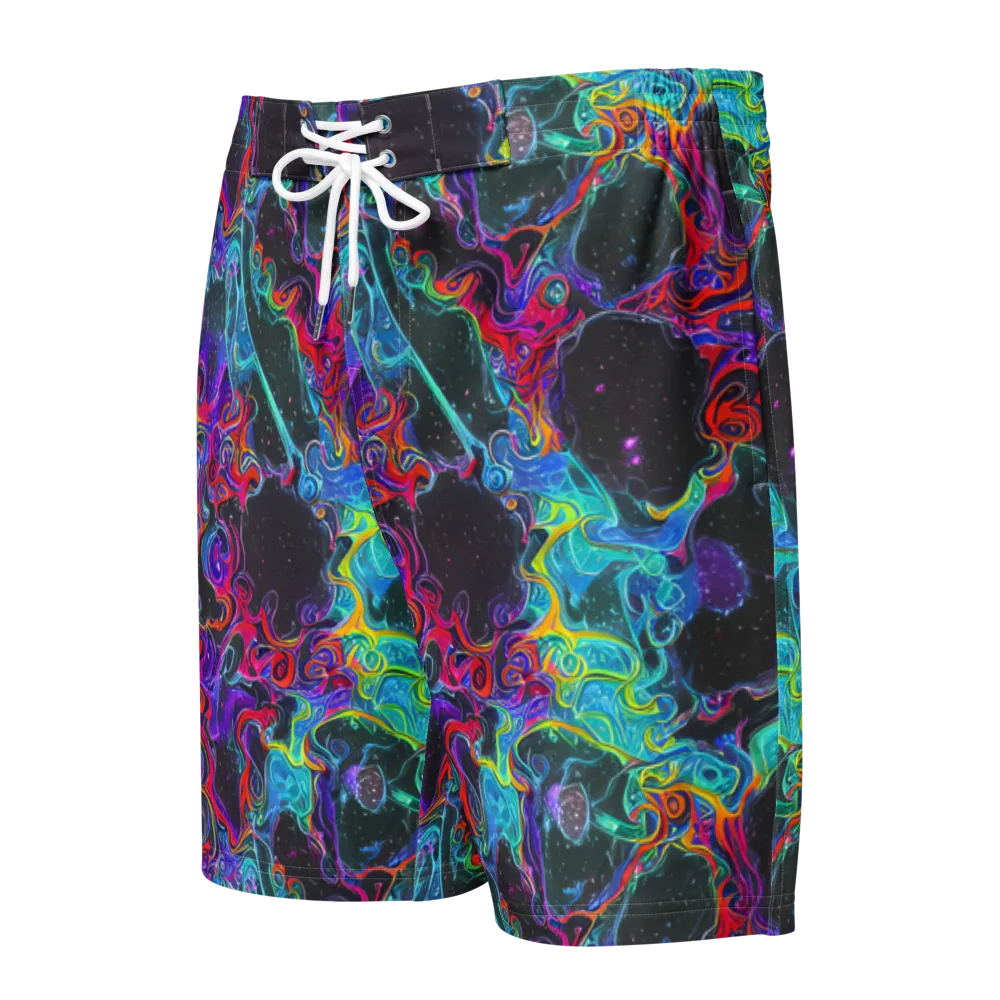 Midnight Eruption on Men's Board Shorts — Front