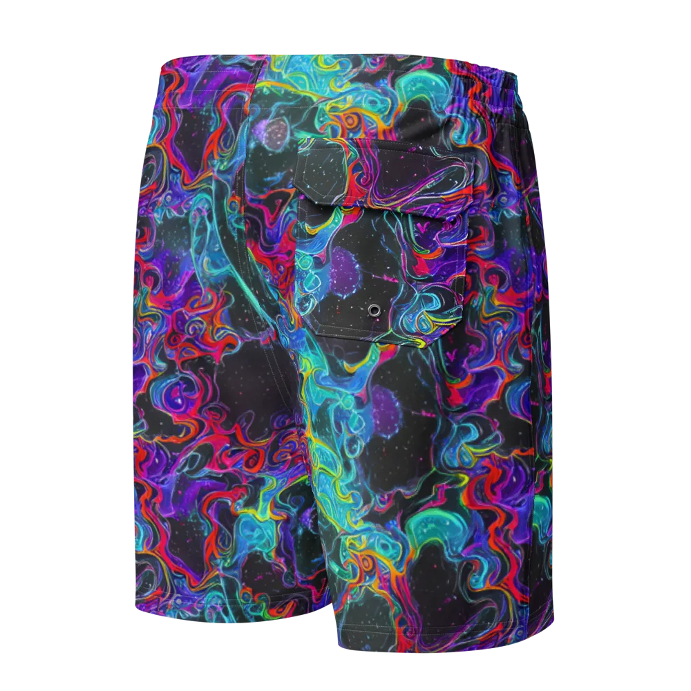 Midnight Eruption on Men's Board Shorts — Back