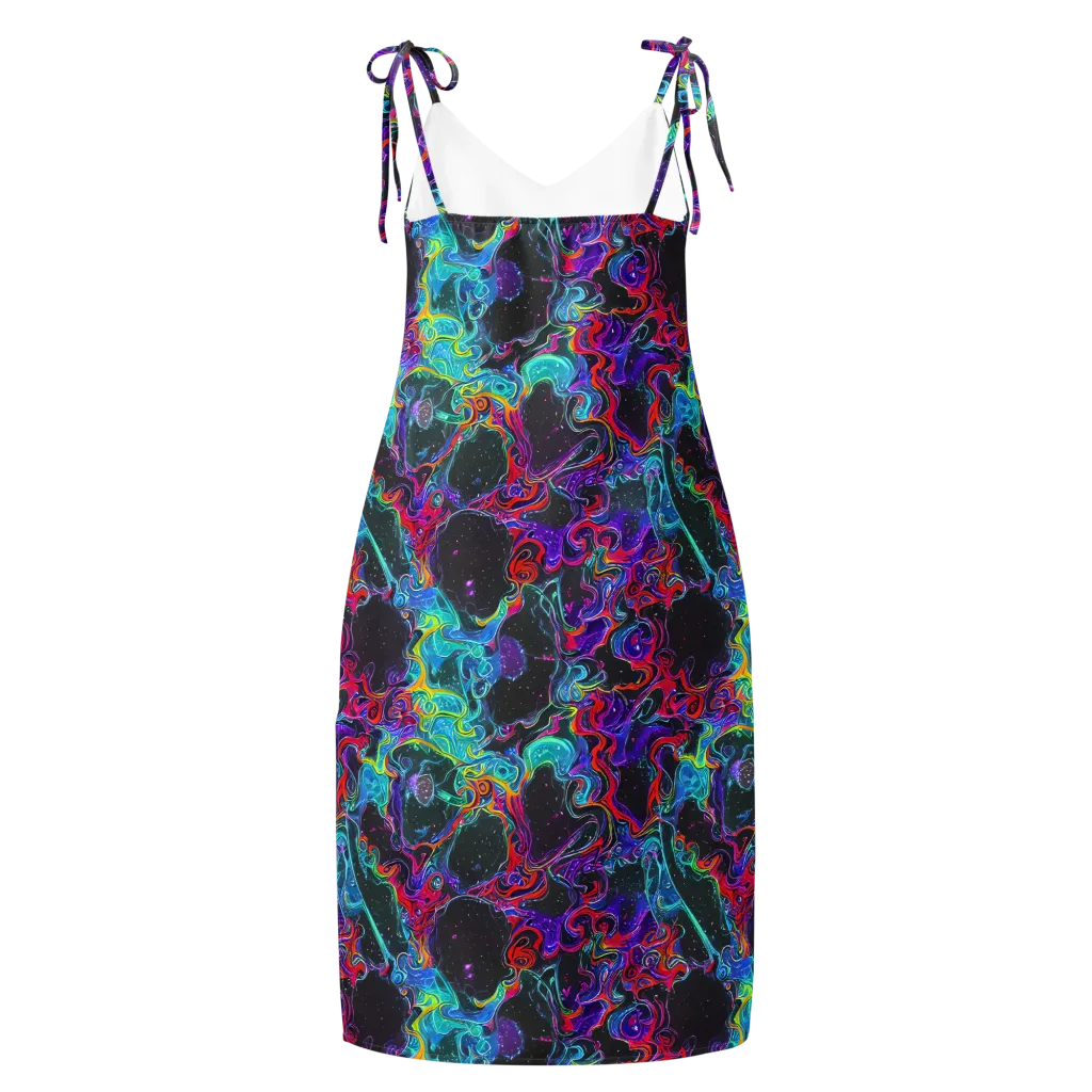 Midnight Eruption on Slip Dress — Back