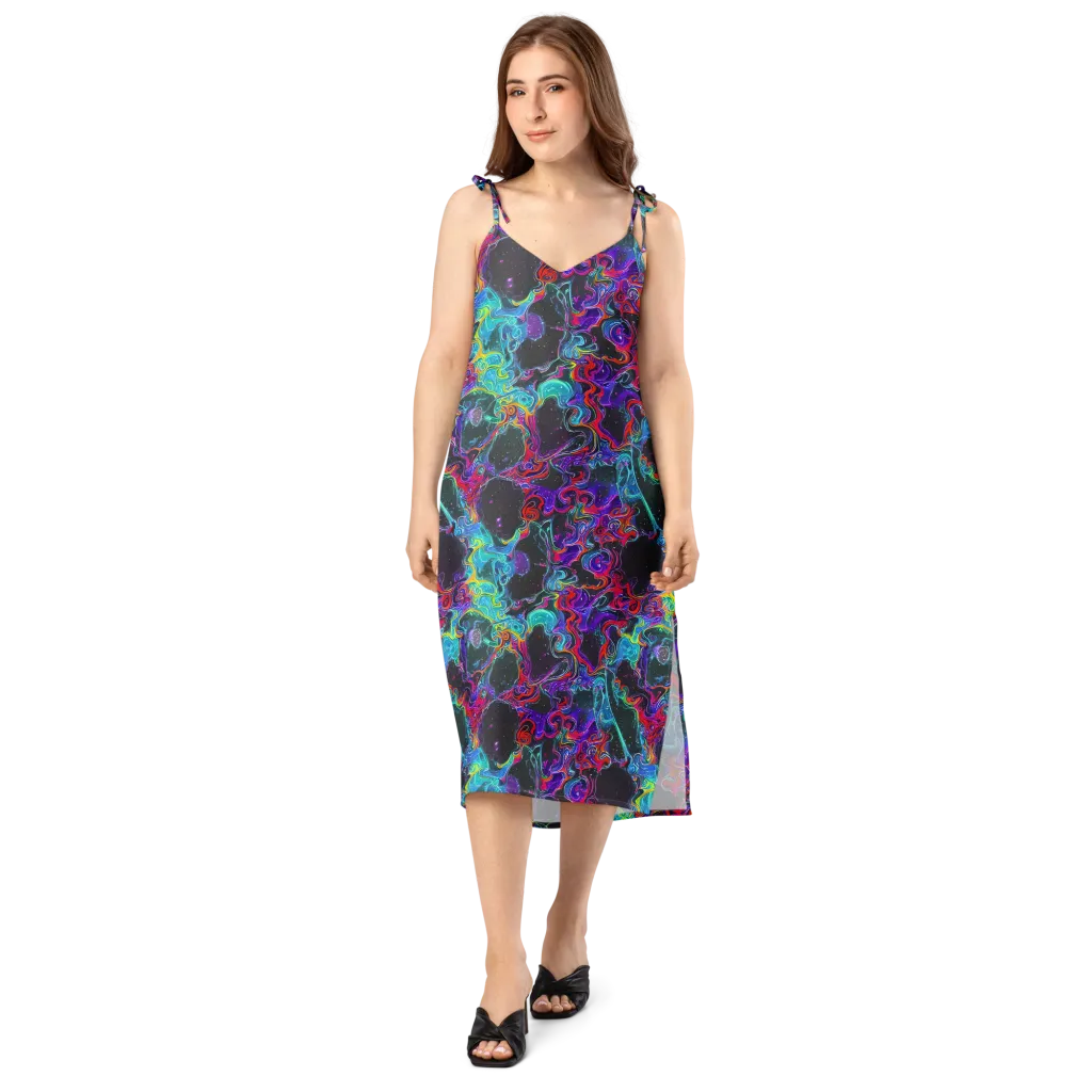 Midnight Eruption on Slip Dress — Front