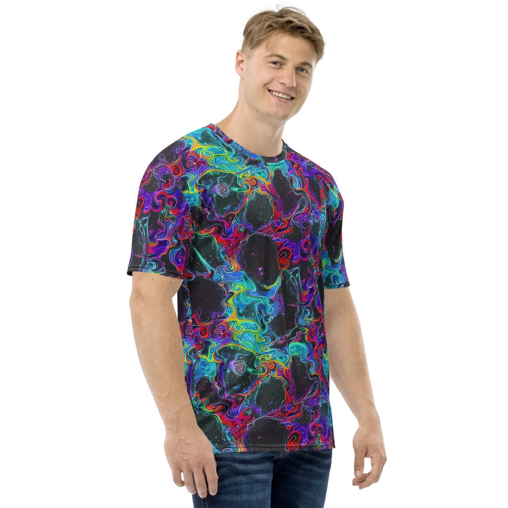 Midnight Eruption on Men's Crew Neck T-Shirt — Right