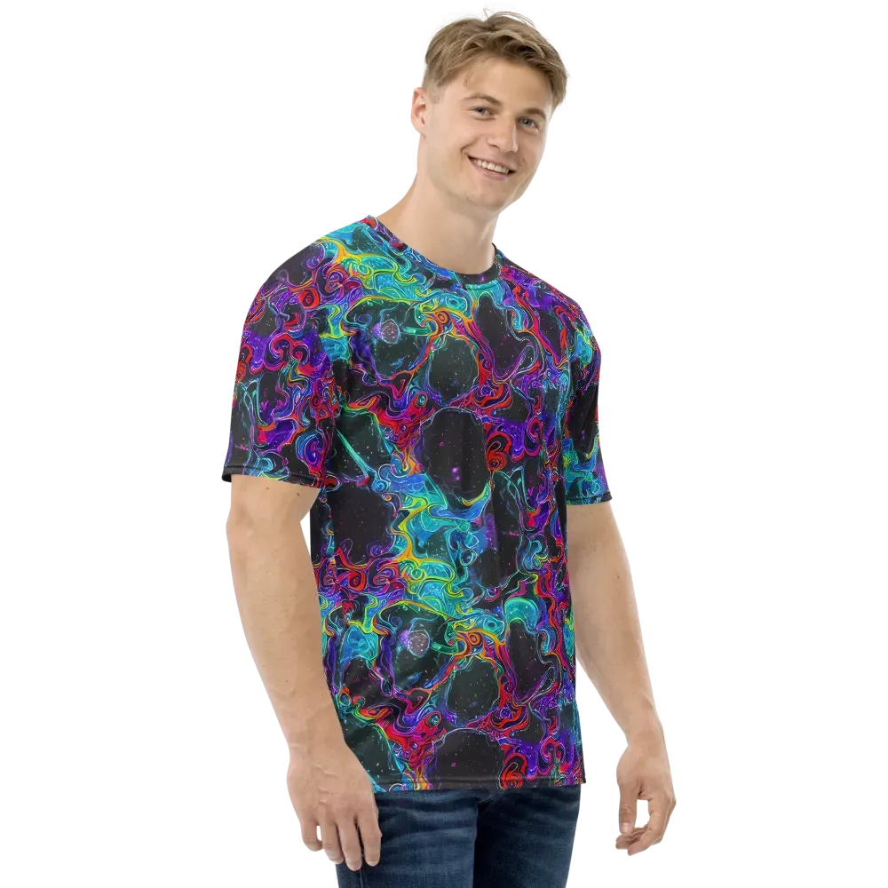 Midnight Eruption on Men's Crew Neck T-Shirt — Right