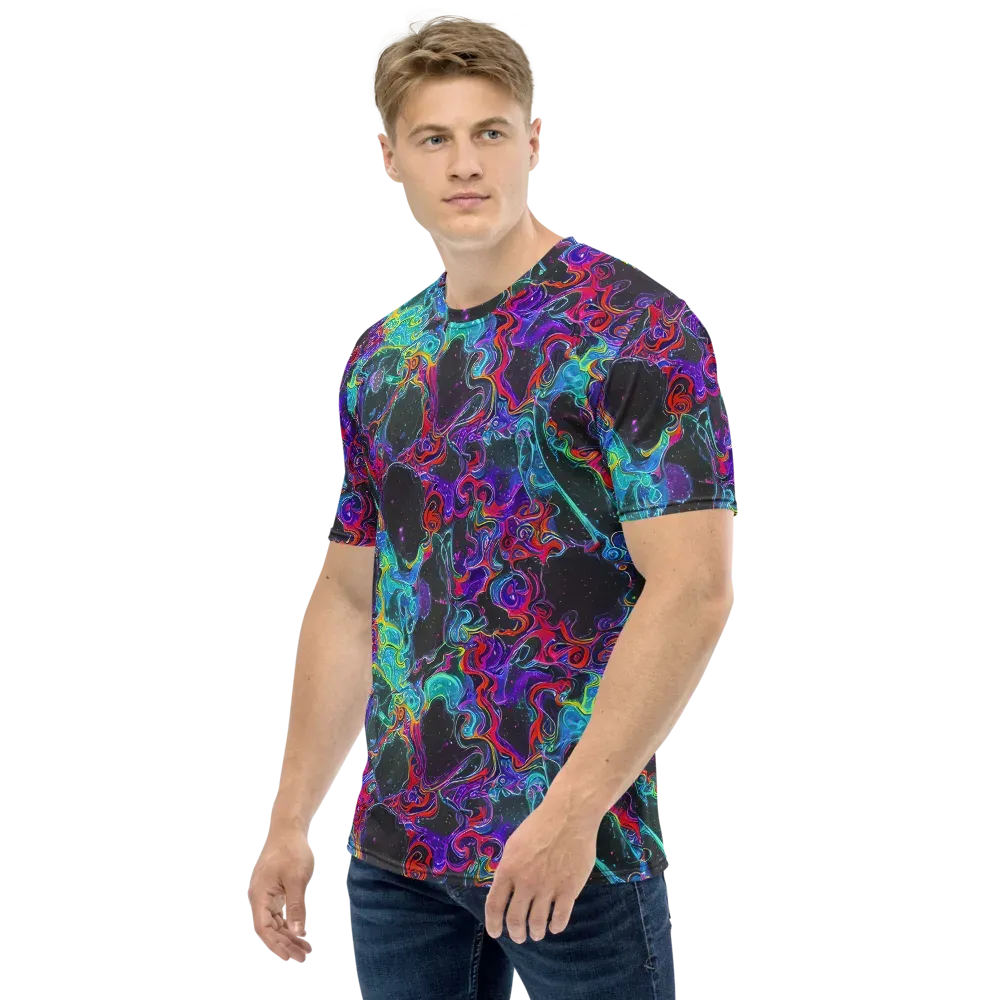 Midnight Eruption on Men's Crew Neck T-Shirt — Left