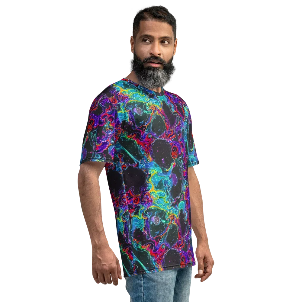 Midnight Eruption on Men's Crew Neck T-Shirt — Right