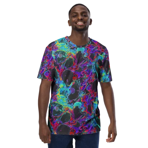 Midnight Eruption on a Men's Crew Neck T-Shirt