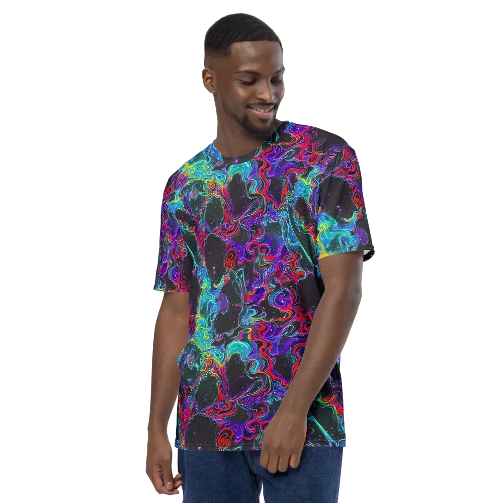 Midnight Eruption on Men's Crew Neck T-Shirt — Left