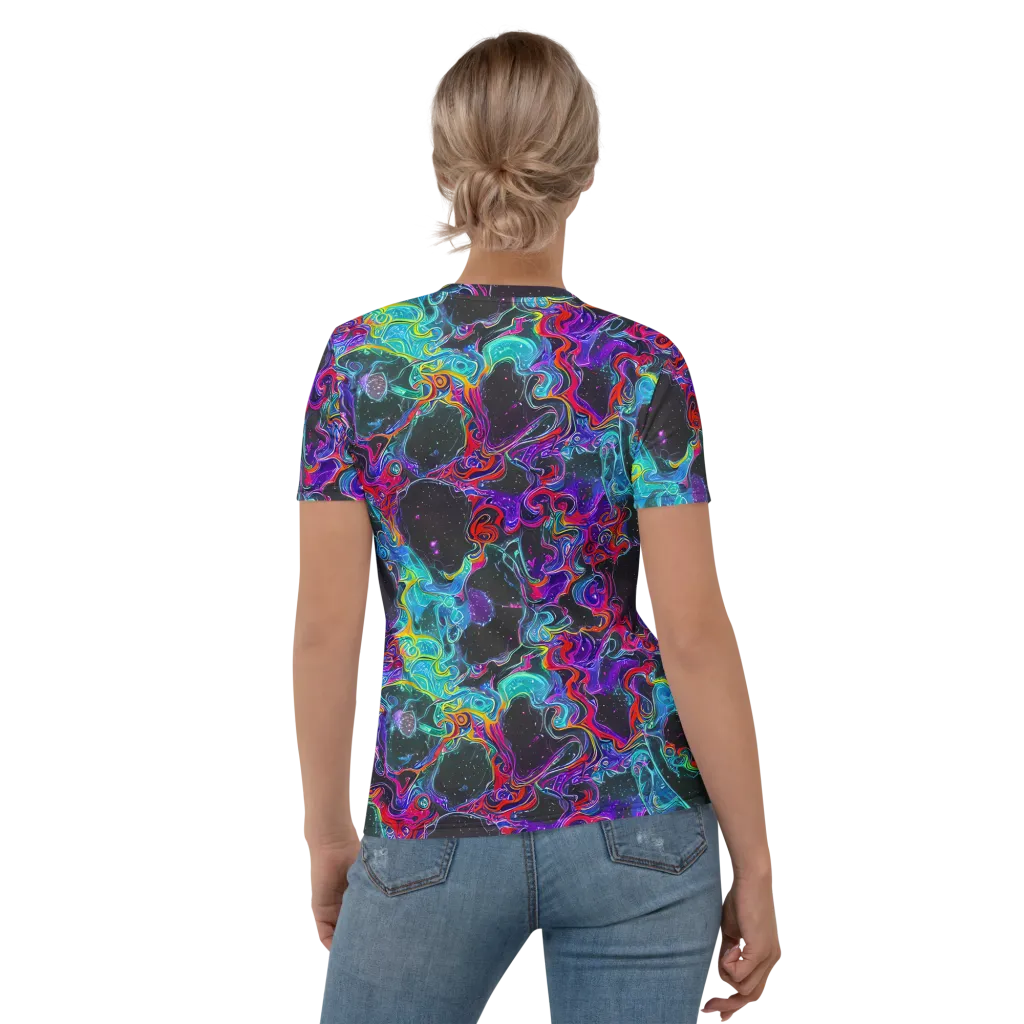 Midnight Eruption on Women's Crew Neck T-Shirt — Back
