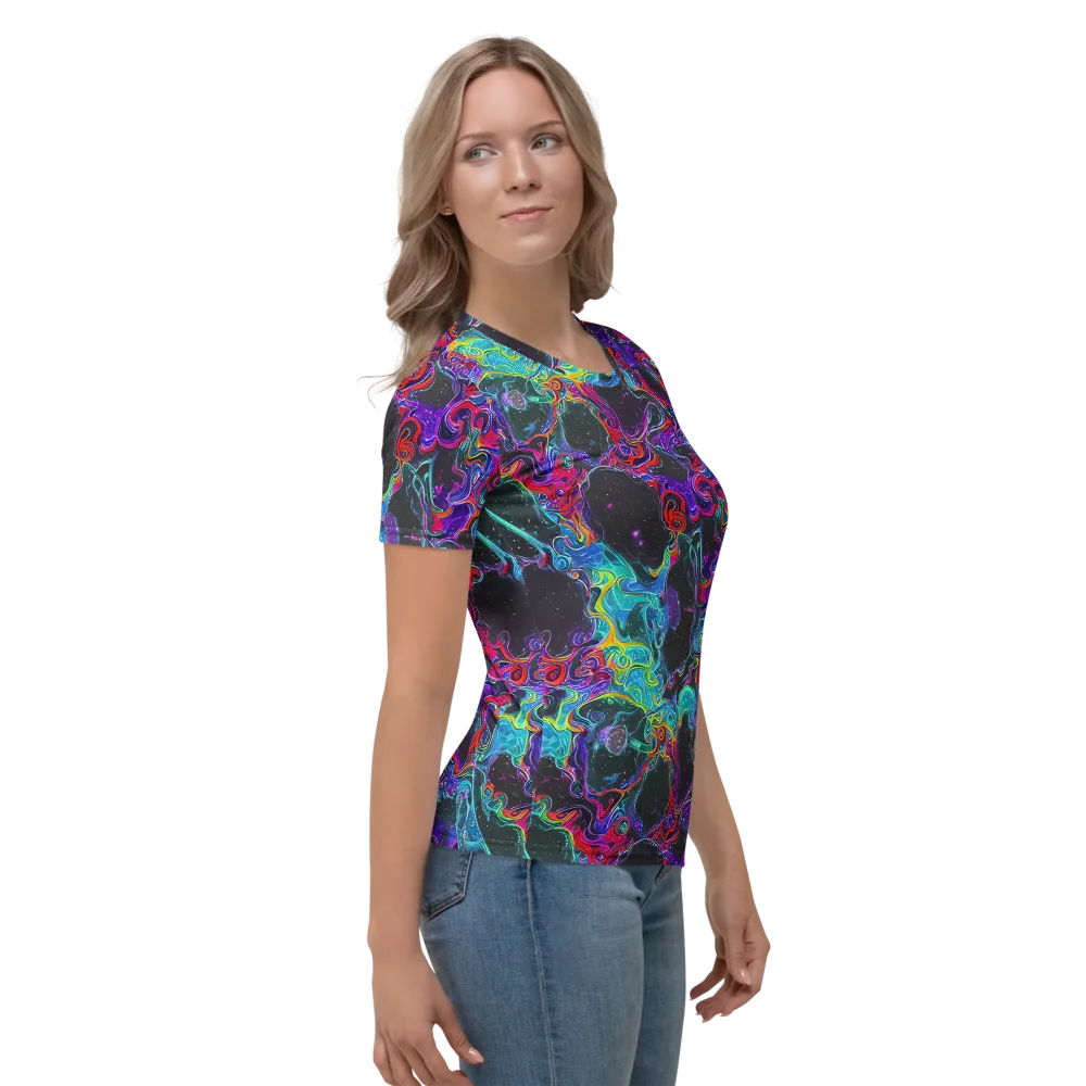 Midnight Eruption on Women's Crew Neck T-Shirt — Right