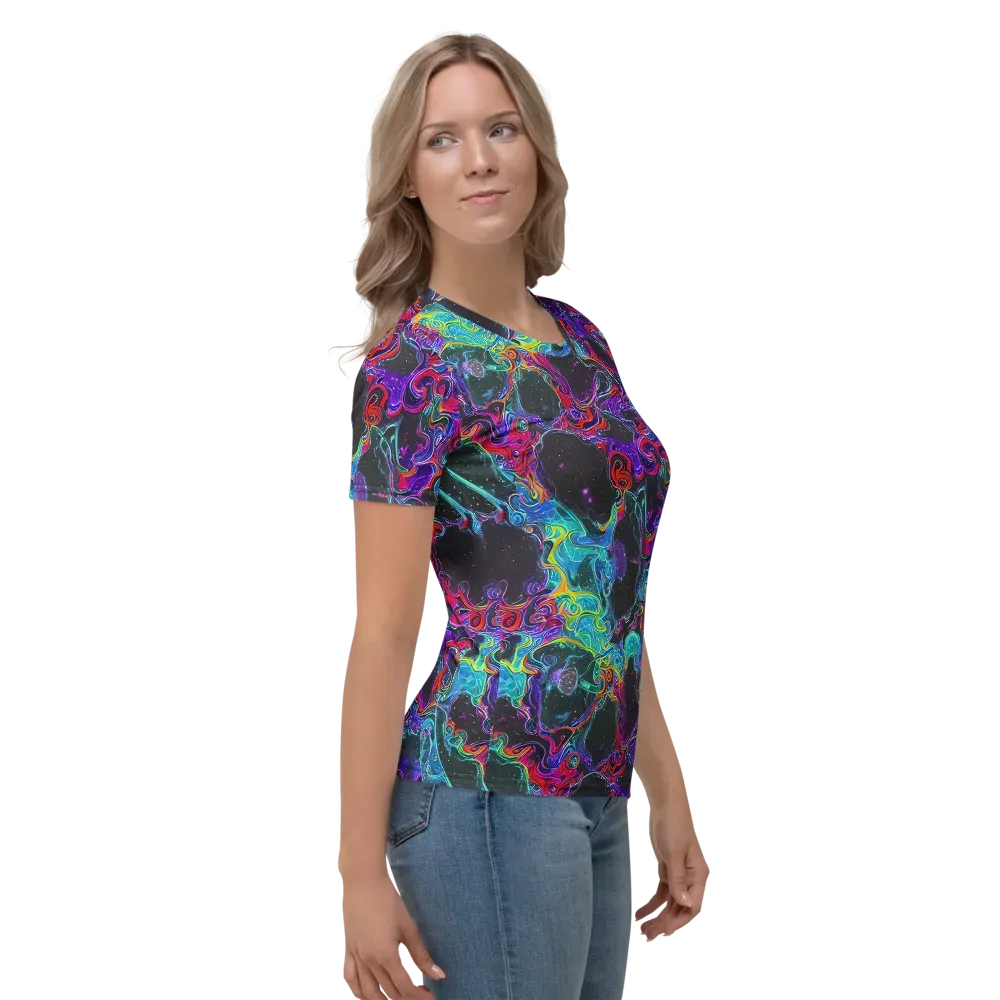Midnight Eruption on Women's Crew Neck T-Shirt — Right