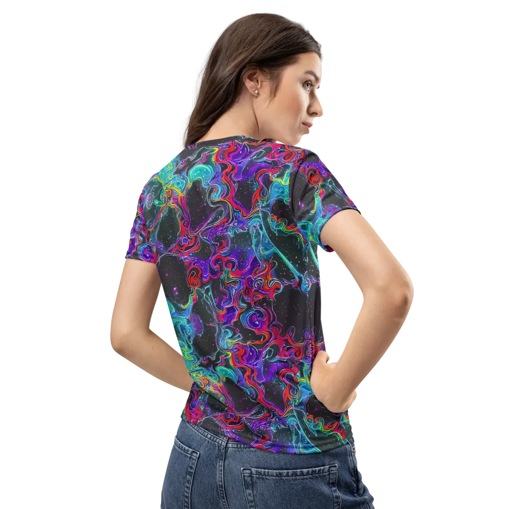 Midnight Eruption on Women's Crew Neck T-Shirt — Back