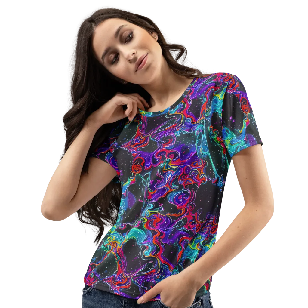 Midnight Eruption on Women's Crew Neck T-Shirt — Left Front