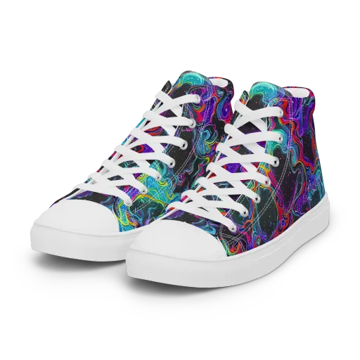 Midnight Eruption on a Women's High Top Canvas Shoes