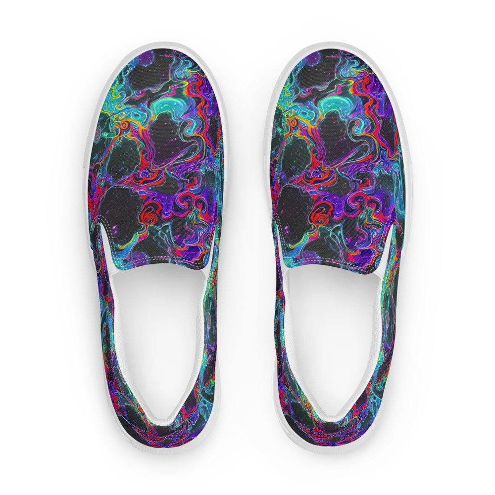 Midnight Eruption on Men's Slip-On Canvas Shoes — Front