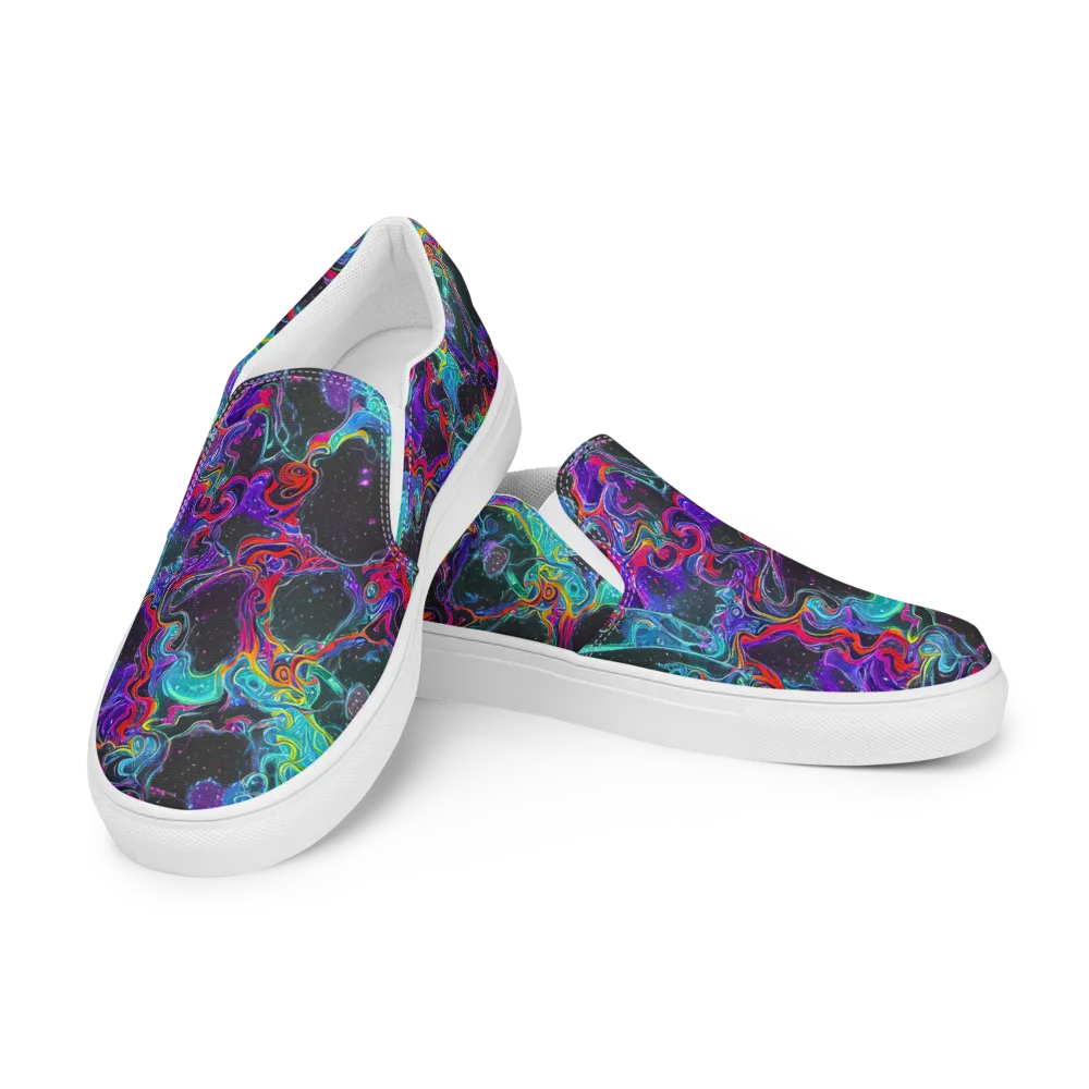 Midnight Eruption on Men's Slip-On Canvas Shoes — Left Front