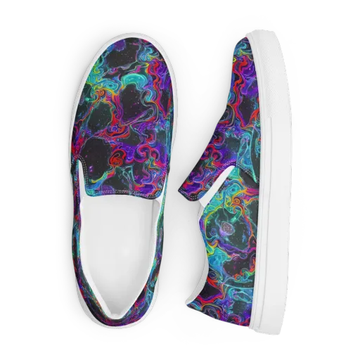 Midnight Eruption on a Men's Slip-On Canvas Shoes