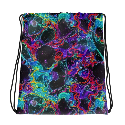 Midnight Eruption on a Drawstring Bag