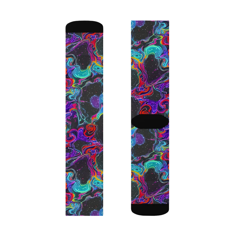 Midnight Eruption on Socks — Left Sock