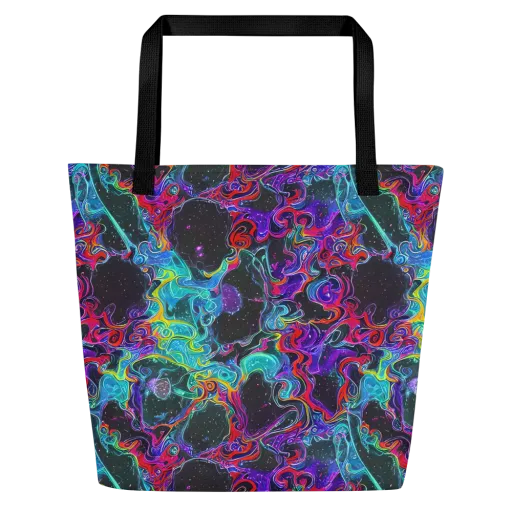 Midnight Eruption on a Large Tote Bag W/ Pocket