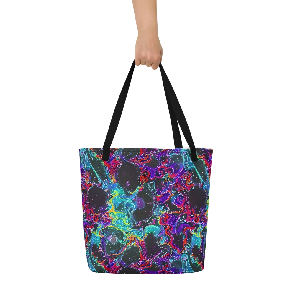Midnight Eruption on Large Tote Bag W/ Pocket — Front