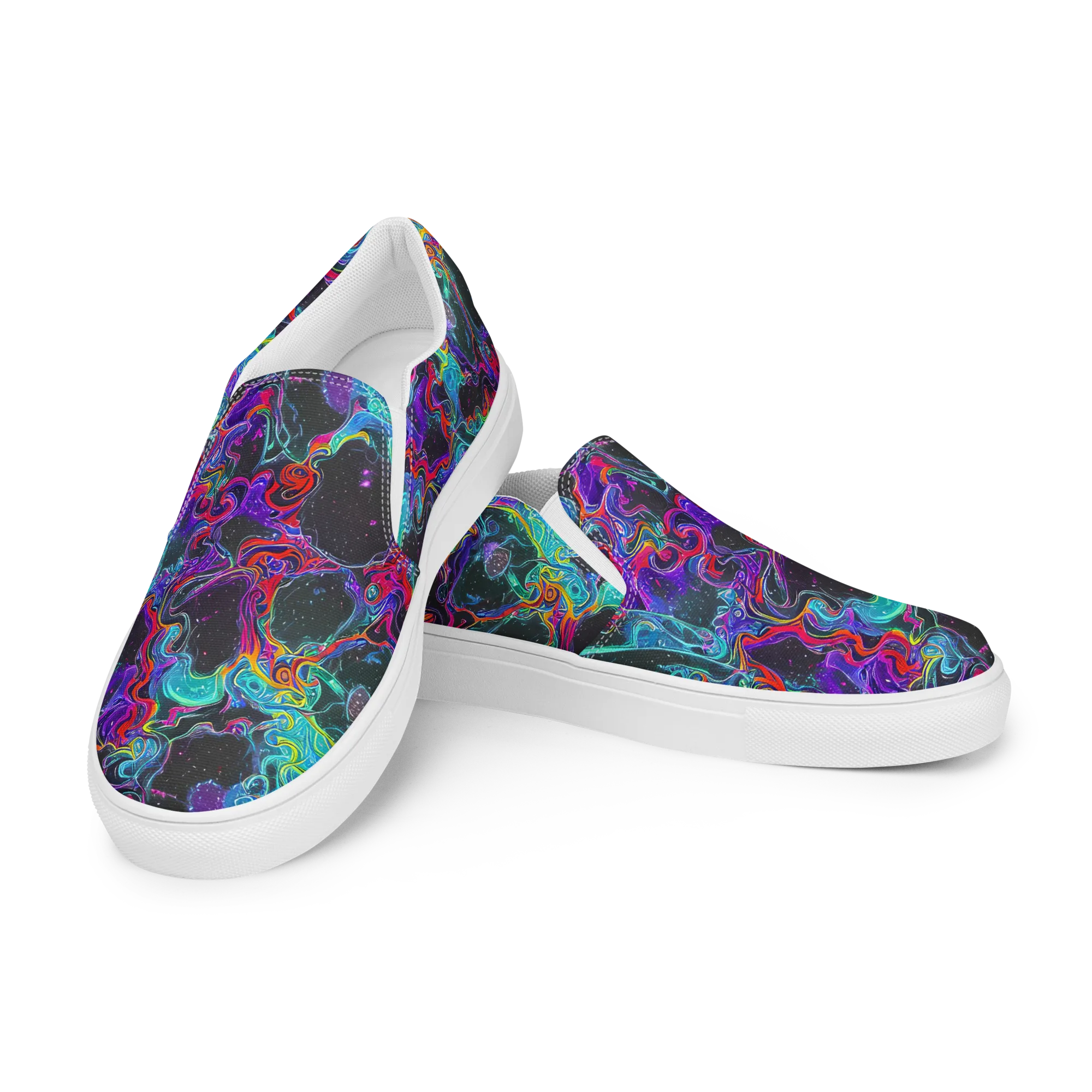 Midnight Eruption on Women's Slip-On Canvas Shoes — Left Front