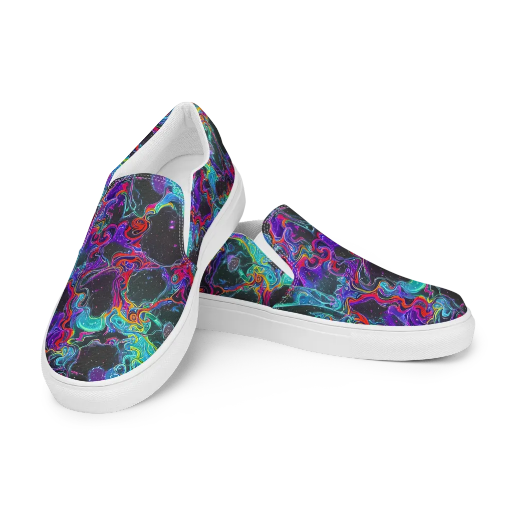 Midnight Eruption on Women's Slip-On Canvas Shoes — Left Front