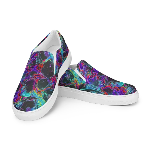 Midnight Eruption on a Women's Slip-On Canvas Shoes