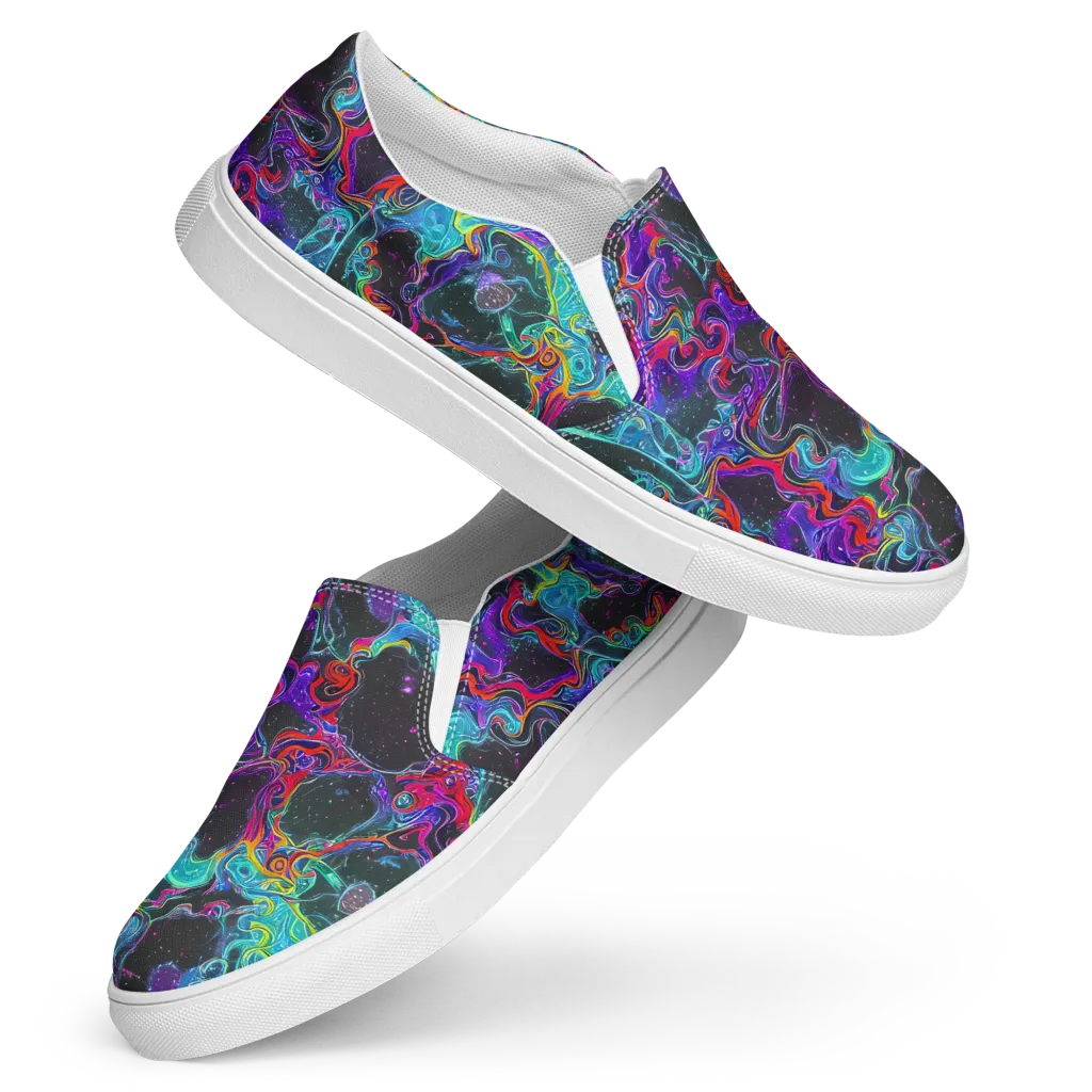 Midnight Eruption on Women's Slip-On Canvas Shoes — Front