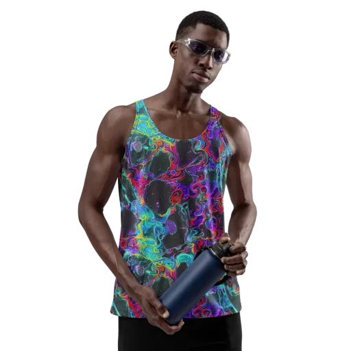 Midnight Eruption on a Men's Tank Top