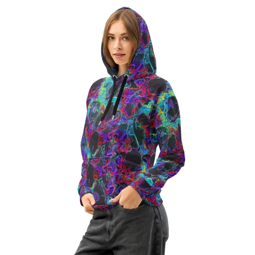 Midnight Eruption on a Cotton Hoodie