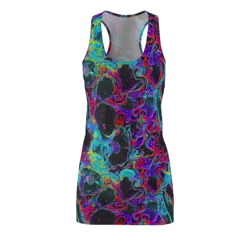 Midnight Eruption on a Racerback Dress