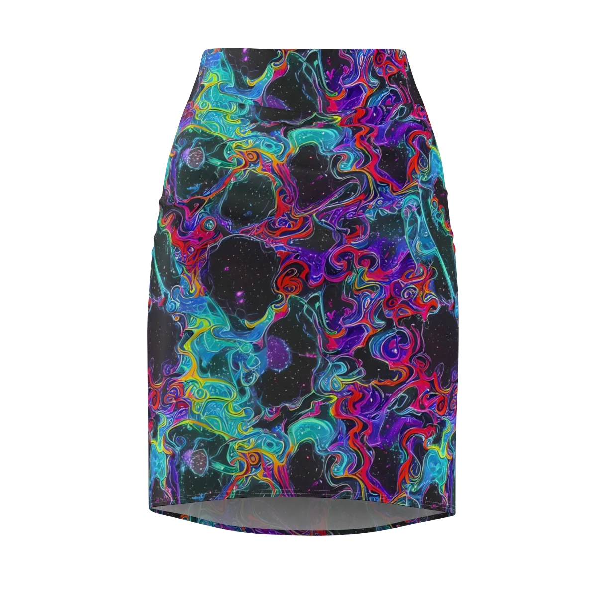 Midnight Eruption on Pencil Skirt — Front
