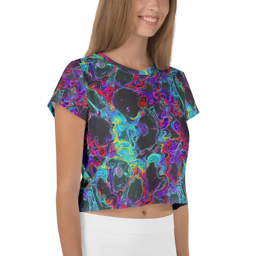 Midnight Eruption on Crop Tee — Right