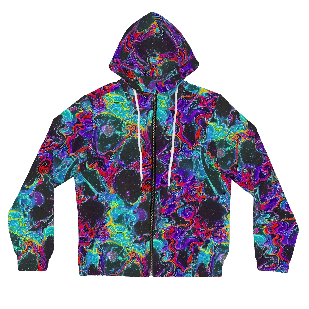 Midnight Eruption on Women's Full-Zip Hoodie — Front