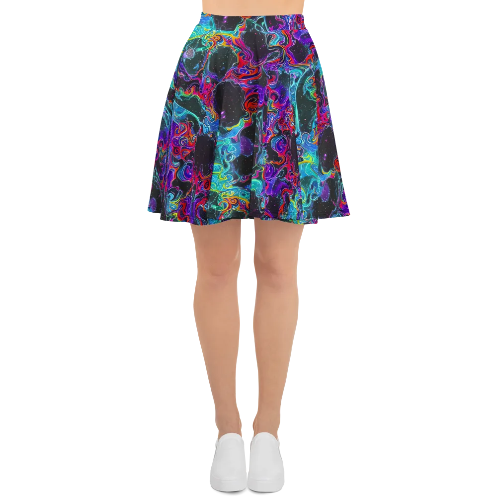 Midnight Eruption on Skater Skirt — Front