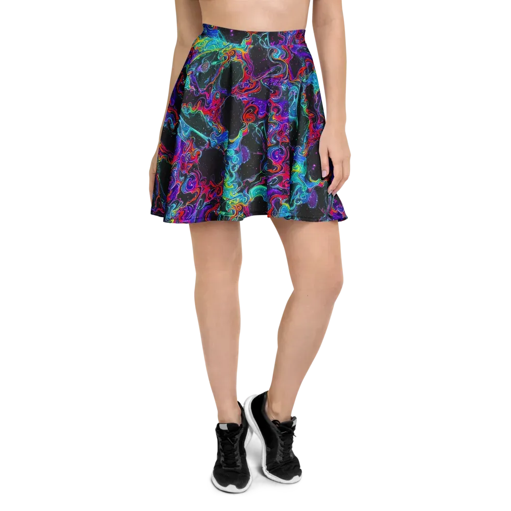 Midnight Eruption on Skater Skirt — Front