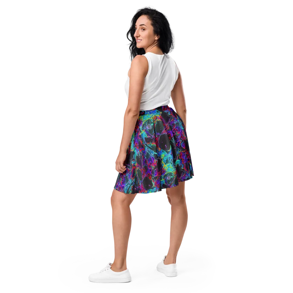 Midnight Eruption on Skater Skirt — Back