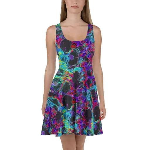 Midnight Eruption on a Skater Dress