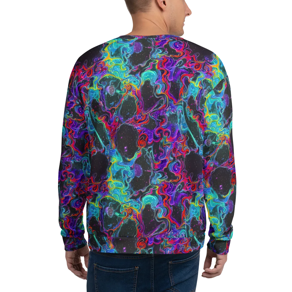 Midnight Eruption on Sweatshirt — Back