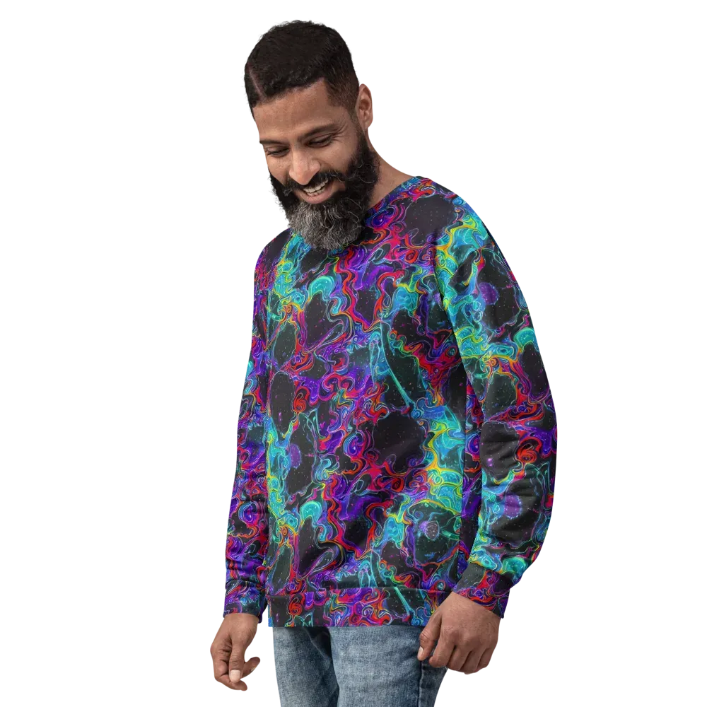 Midnight Eruption on Sweatshirt — Left Front