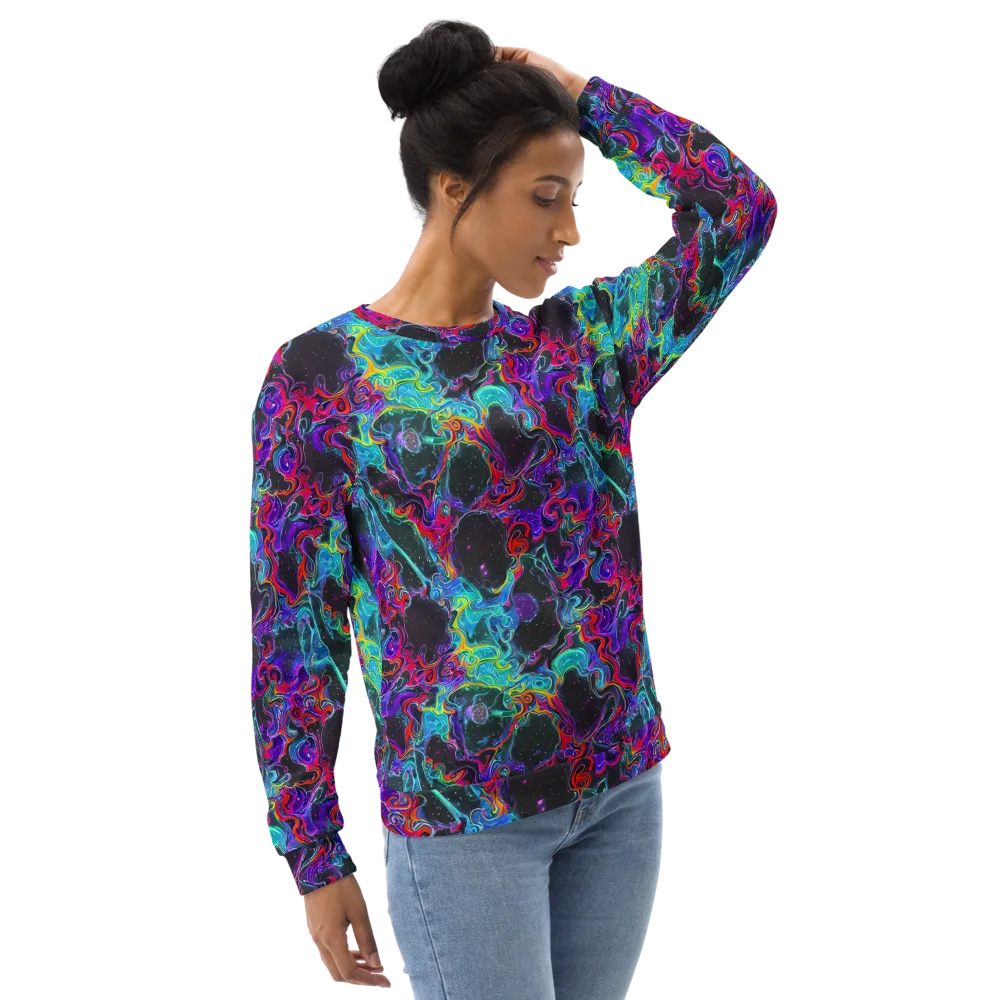 Midnight Eruption on Sweatshirt — Right Front