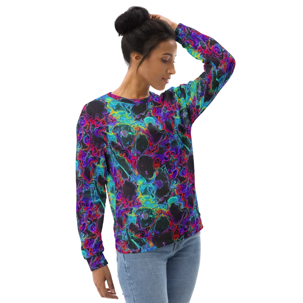 Midnight Eruption on Sweatshirt — Right Front
