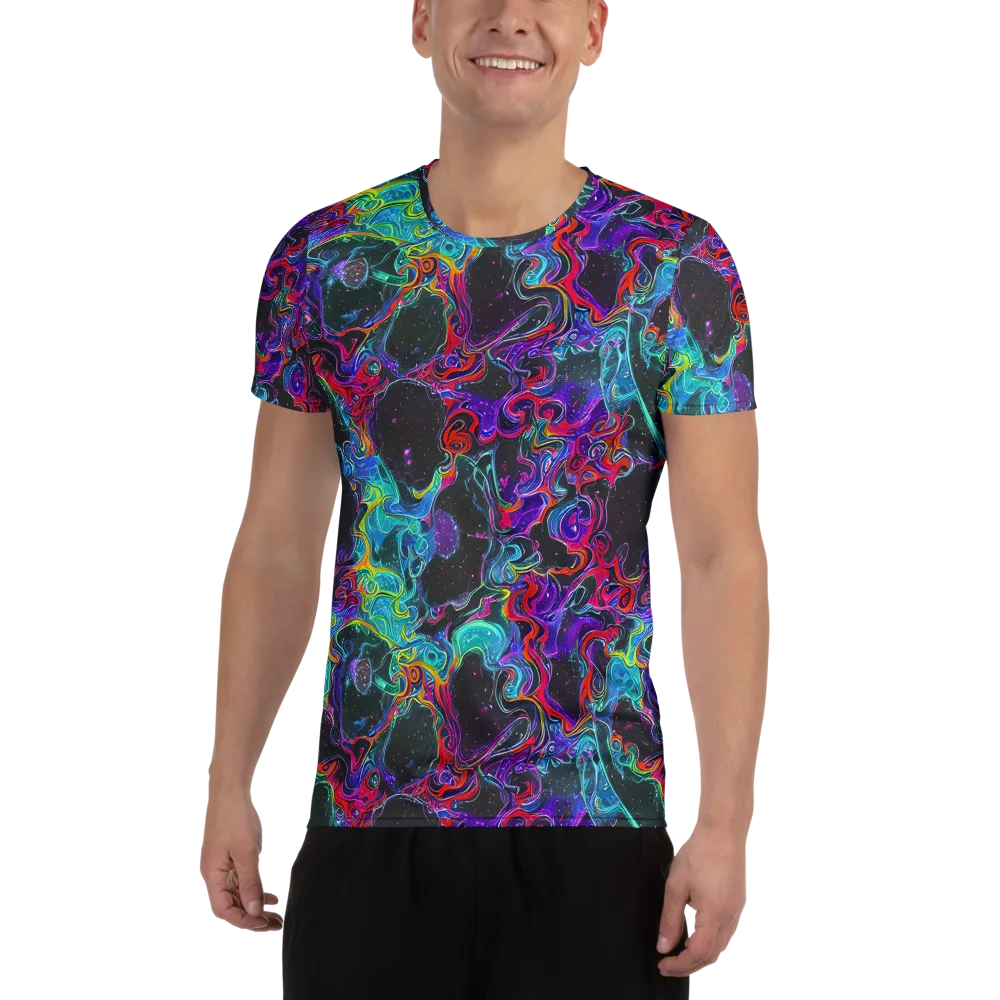 Midnight Eruption on Men's Athletic T-Shirt — Front